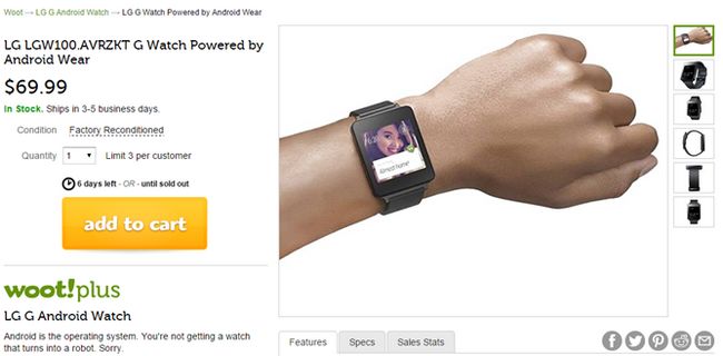 Fotografía - [Alerte pacte] Woot Has A Remise à neuf LG G montre pour 69,99 $ avec 5 $ Expédition